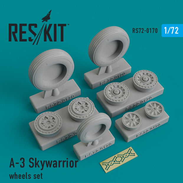 Douglas A-3 Skywarrior Wheels set Scale 1:72 ResKit RS72-0170 for Aircraft Model Kit