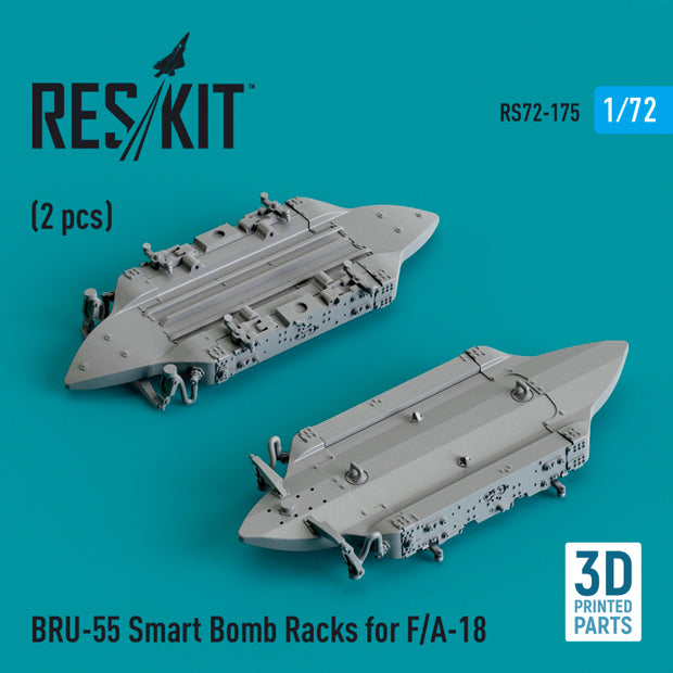 BRU-55 Smart Bomb Racks for F/A-18 (2 pcs) (3D Printed) Scale 1:72 ResKit RS72-0175 for Aircraft Model Kit