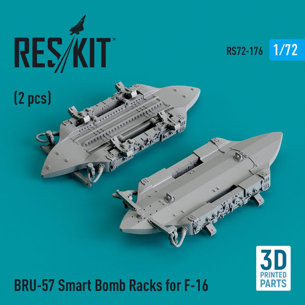 BRU-57 Smart Bomb Racks for General Dynamics F-16 (2 pcs) (3D Printed) Scale 1:72 ResKit RS72-0176 for Aircraft Model Kit