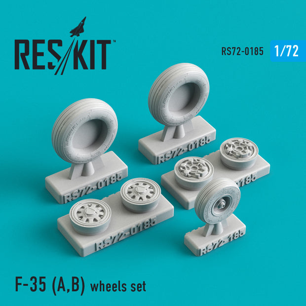 Lockheed Martin F-35 (A,B) Wheels set Scale 1:72 ResKit RS72-0185 for Aircraft Model Kit
