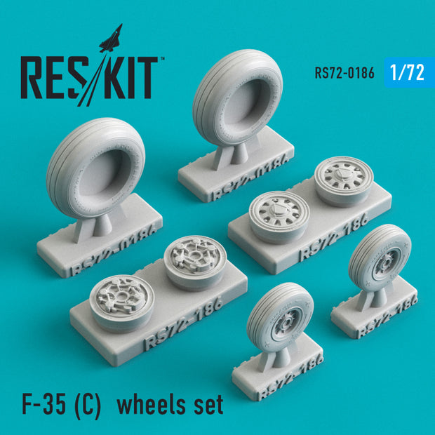 Lockheed Martin F-35C Wheels set Scale 1:72 ResKit RS72-0186 for Aircraft Model Kit