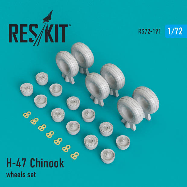 Boeing H-47 Chinook Wheels set Scale 1:72 ResKit RS72-0191 for Helicopters Model Kit