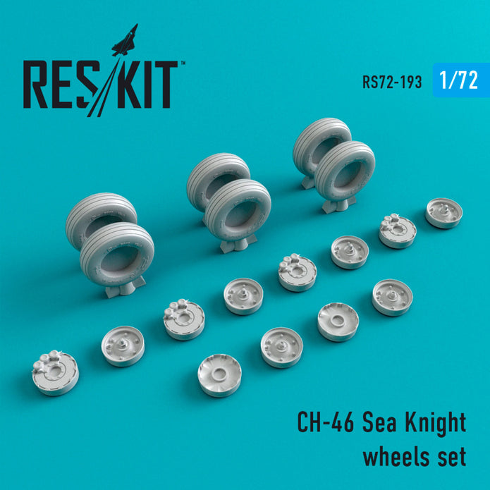 Boeing Vertol CH-46 Sea Knight Wheels set Scale 1:72 ResKit RS72-0193 for Helicopters Model Kit