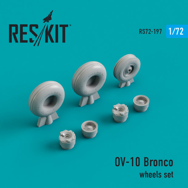 North American OV-10 Bronco Wheels set (weighted) Scale 1:72 ResKit RS72-0197 for Aircraft Model Kit