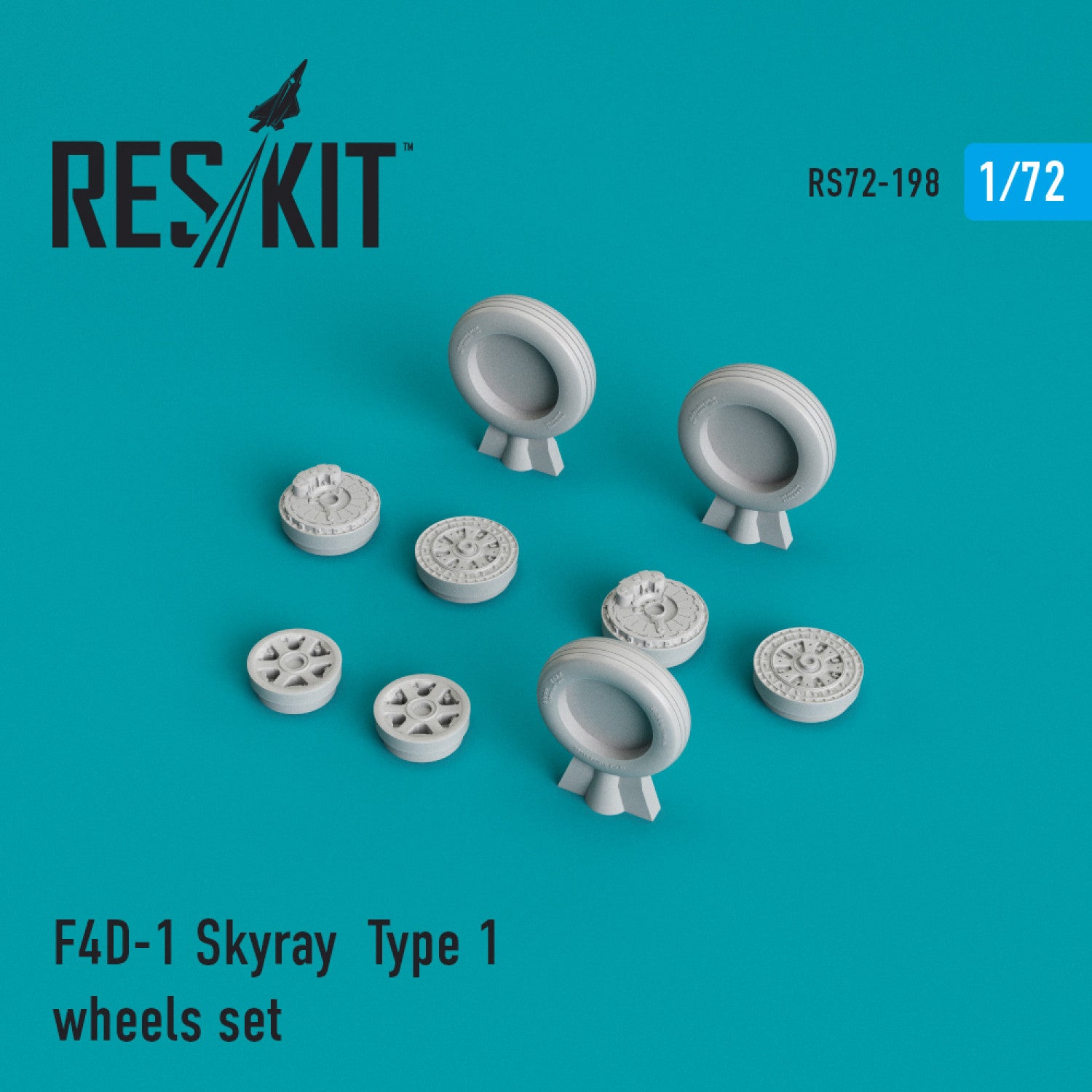 Douglas F4D-1 Skyray type 1 Wheels set Scale 1:72 ResKit RS72-0198 for Aircraft Model Kit