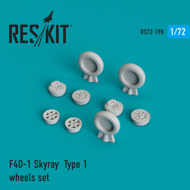 Douglas F4D-1 Skyray type 1 Wheels set Scale 1:72 ResKit RS72-0198 for Aircraft Model Kit