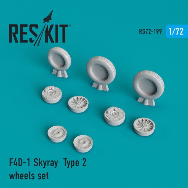 Douglas F4D-1 Skyray type 2 Wheels set Scale 1:72 ResKit RS72-0199 for Aircraft Model Kit