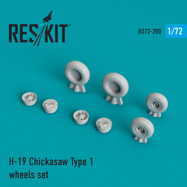 Sikorsky H-19 Chickasaw type 1 Wheels set Scale 1:72 ResKit RS72-0200 for Helicopters Model Kit