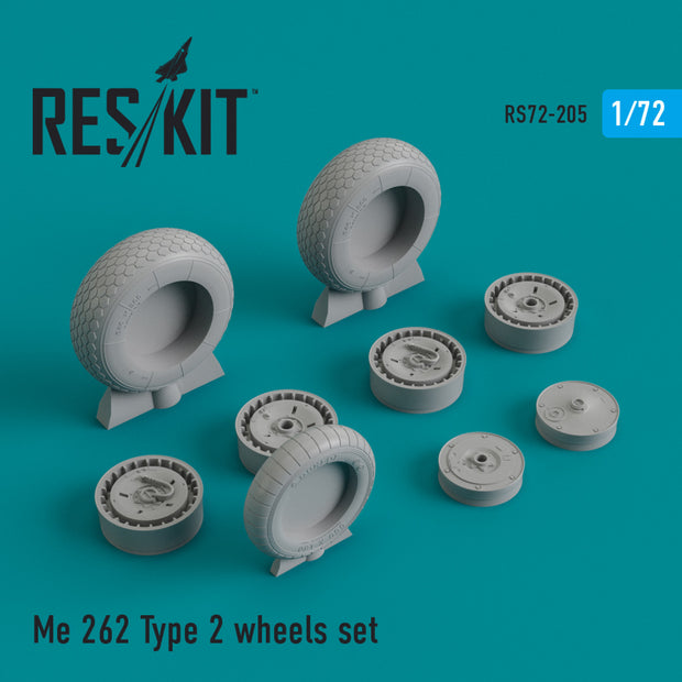 Messerschmitt Me.262 type 2 Wheels set Scale 1:72 ResKit RS72-0205 for Aircraft Model Kit