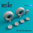 Douglas DC-3 (C-47) Wheels set Scale 1:72 ResKit RS72-0214 for Aircraft Model Kit