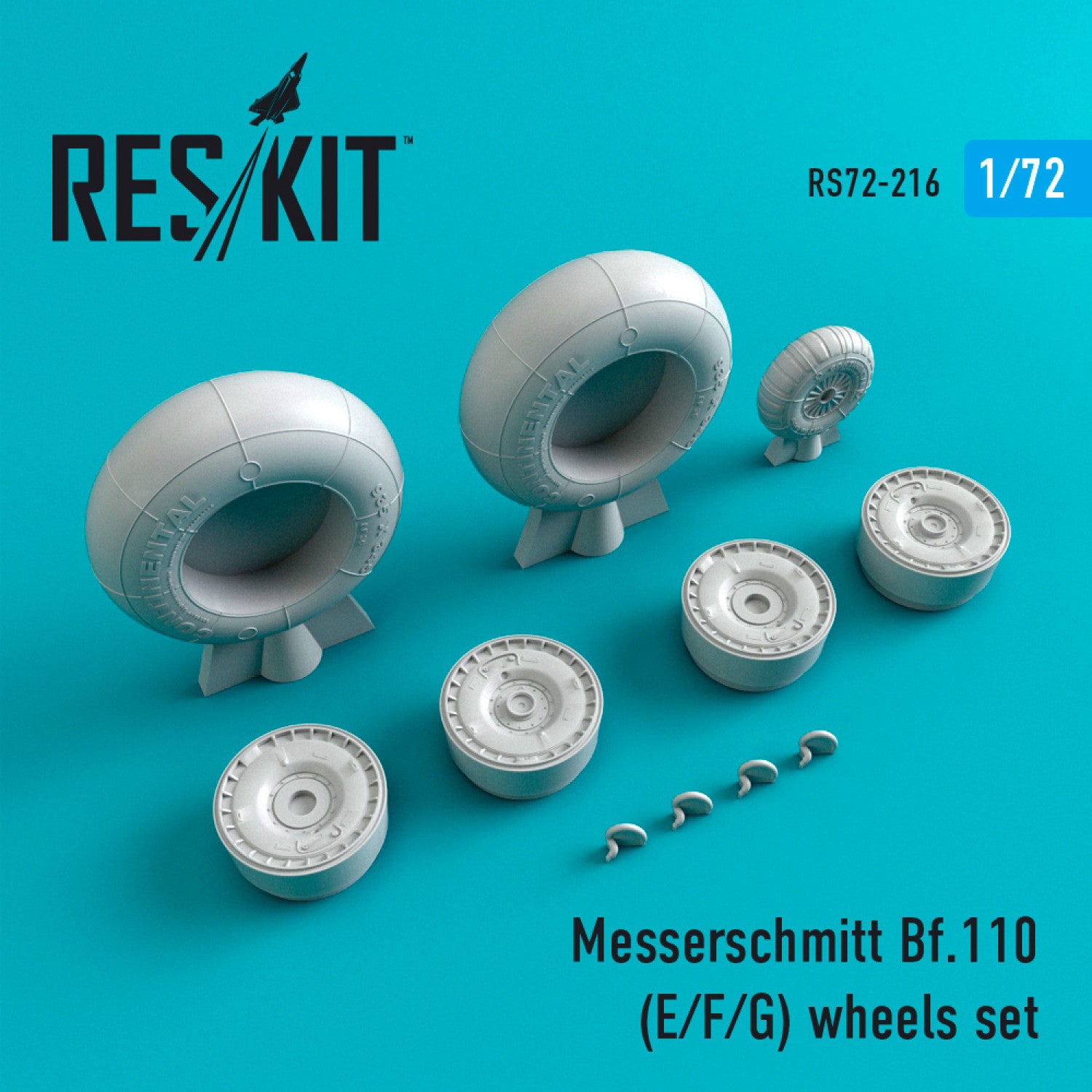 Messerschmitt Bf.110 (E,F,G) Wheels set Scale 1:72 ResKit RS72-0216 for Aircraft Model Kit