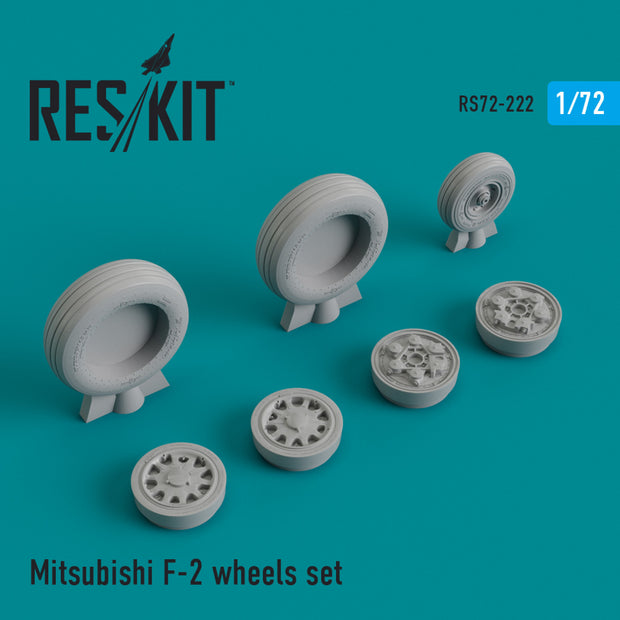 Mitsubishi F-2 Wheels set Scale 1:72 ResKit RS72-0222 for Aircraft Model Kit
