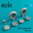 Grumman TBM-3 Avenger NAVY Wheels set Scale 1:72 ResKit RS72-0231 for Aircraft Model Kit