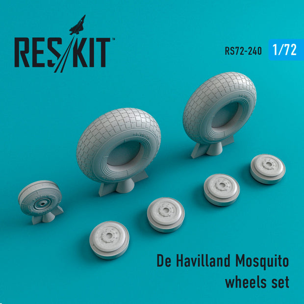 De Havilland DH.98 Mosquito Wheels set Scale 1:72 ResKit RS72-0240 for Aircraft Model Kit