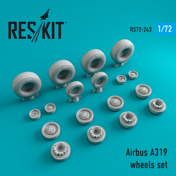 Airbus A319 Wheels set Scale 1:72 ResKit RS72-0243 for Aircraft Model Kit