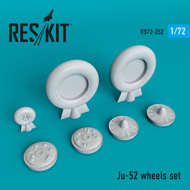 Junkers Ju-52 Wheels set Scale 1:72 ResKit RS72-0252 for Aircraft Model Kit