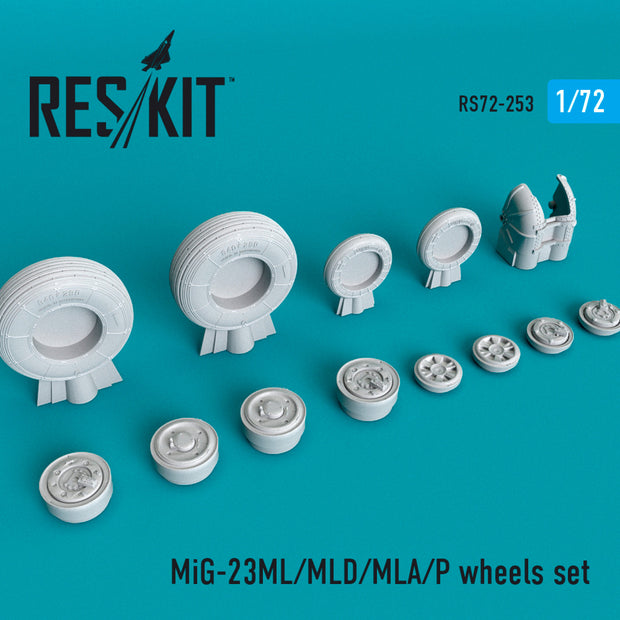 MiG-23 (ML,MLD,MLA,P) Wheels set Scale 1:72 ResKit RS72-0253 for Aircraft Model Kit