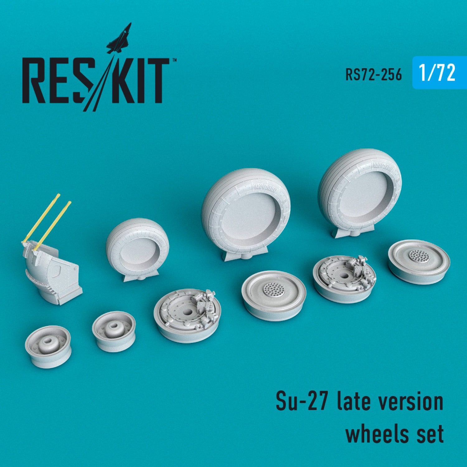 Sukhoi Su-27 Wheels set Late version set Scale 1:72 ResKit RS72-0256 for Aircraft Model Kit