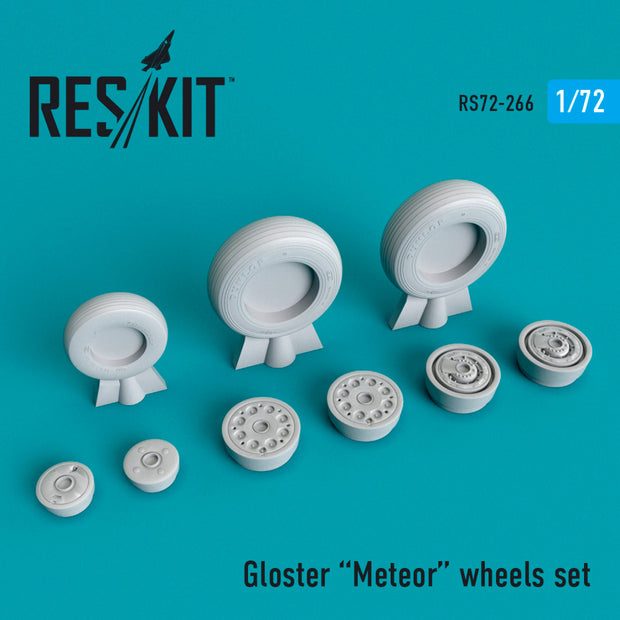 Gloster Meteor Wheels set Scale 1:72 ResKit RS72-0266 for Aircraft Model Kit
