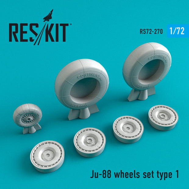 Junkers Ju-88 Wheels set type 1 Scale 1:72 ResKit RS72-0270 for Aircraft Model Kit