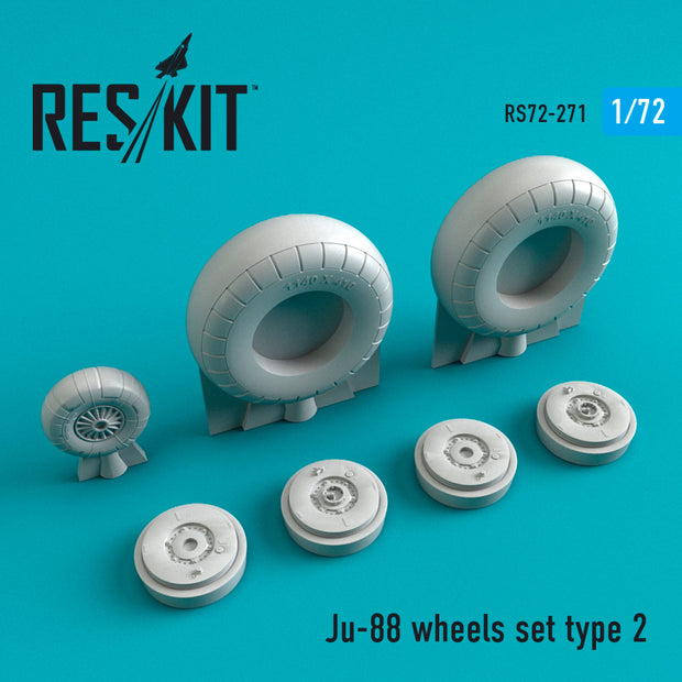 Junkers Ju-88 Wheels set type 2 Scale 1:72 ResKit RS72-0271 for Aircraft Model Kit