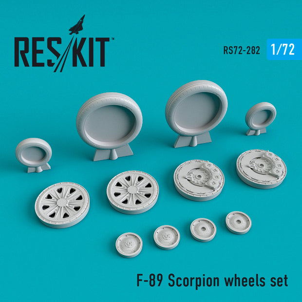 North American F-89 Scorpion Wheels set Scale 1:72 ResKit RS72-0282 for Aircraft Model Kit