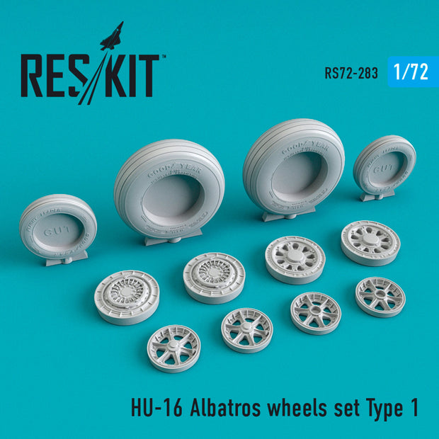 Grumman HU-16 Albatros Wheels set type 1 Scale 1:72 ResKit RS72-0283 for Aircraft Model Kit