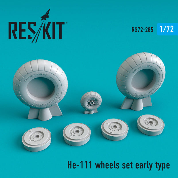 Heinkel He.111 Wheels set early type Scale 1:72 ResKit RS72-0285 for Aircraft Model Kit