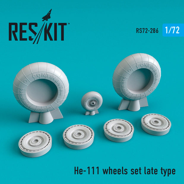 Heinkel He.111 Wheels set late type Scale 1:72 ResKit RS72-0286 for Aircraft Model Kit
