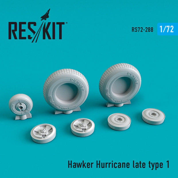 Hawker Hurricane Wheels set late type 1 Scale 1:72 ResKit RS72-0288 for Aircraft Model Kit