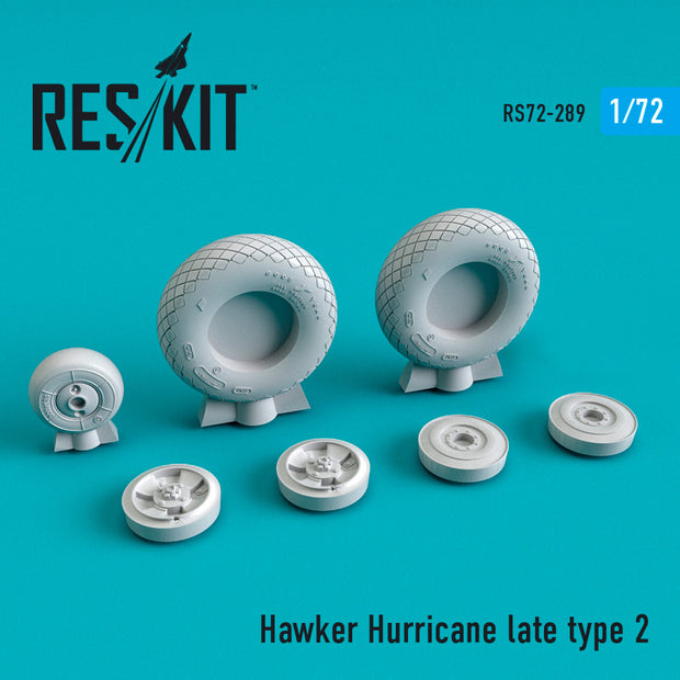 Hawker Hurricane Wheels set late type 2 Scale 1:72 ResKit RS72-0289 for Aircraft Model Kit
