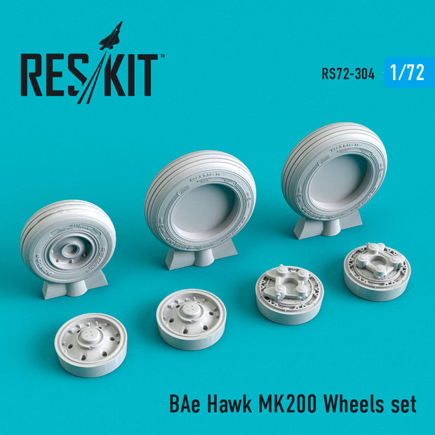 BAe Hawk MK200 Wheels set Scale 1:72 ResKit RS72-0304 for Aircraft Model Kit