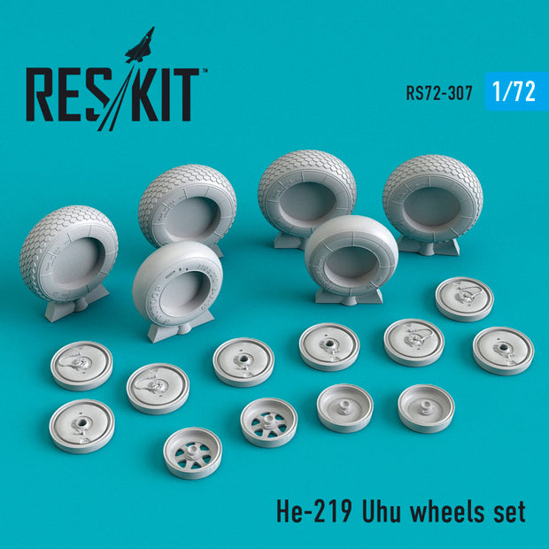 Heinkel He.219 Uhu Wheels set Scale 1:72 ResKit RS72-0307 for Aircraft Model Kit