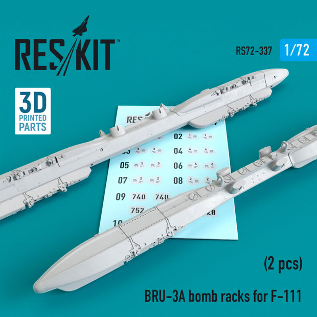BRU-3A Bomb Racks for F-111 (2 pcs) (3D Printing) Scale 1:72 ResKit RS72-0337 for Aircraft Model Kit