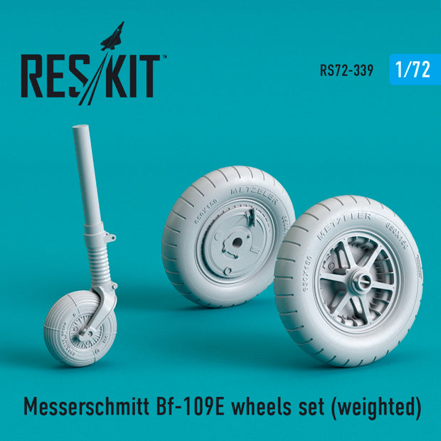 Messerschmitt Bf.109E Wheels set (weighted) Scale 1:72 ResKit RS72-0339 for Aircraft Model Kit