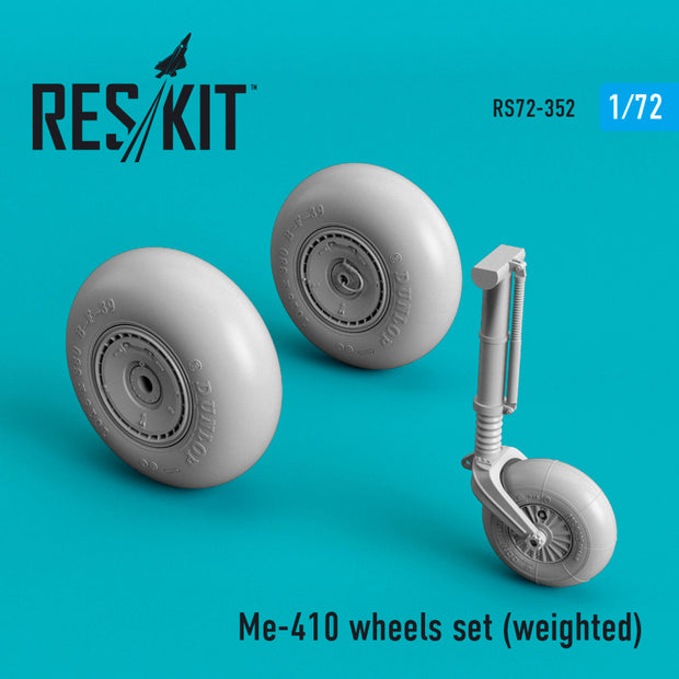 Messerschmitt Me.410 Wheels set (weighted) Scale 1:72 ResKit RS72-0352 for Aircraft Model Kit