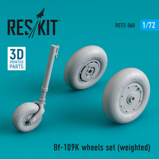 Messerschmitt Bf.109K Wheels set (weighted) Scale 1:72 ResKit RS72-0360 for Aircraft Model Kit