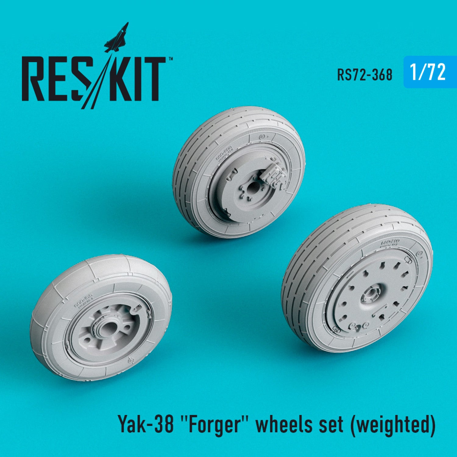 Yakovlev Yak-38 Forger Wheels set (weighted) Scale 1:72 ResKit RS72-0368 for Aircraft Model Kit