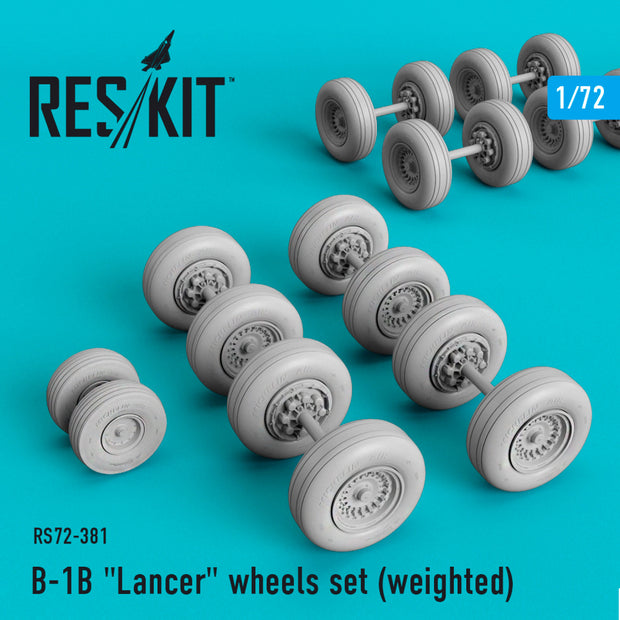 Rockwell B-1B Lancer Wheels set (weighted) Scale 1:72 ResKit RS72-0381 for Aircraft Model Kit