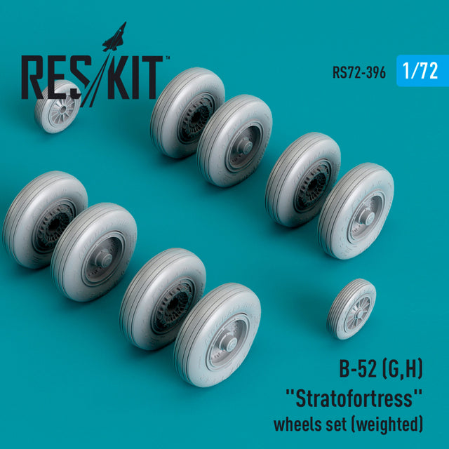 Boeing B-52 (G,H) Stratofortress Wheels set (weighted) (Resin & 3D Printed) Scale 1:72 ResKit RS72-0396 for Aircraft Model Kit