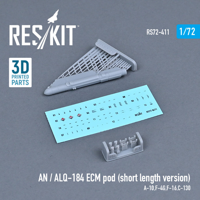 AN / ALQ-184 ECM pod (short length version) (A-10, F-4G, F-16, C-130) (3D printing) Scale 1:72 ResKit RS72-0411 for Aircraft Model Kit