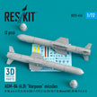 AGM-84 (A,D) Harpoon Missiles (2 pcs) (P-8A, A-6, A-7E, B-1B, B-52H, F-111C, F-16, F/A-18, F-20, Nimrod MR2, AV-8B, P-3, S-3) (3D Printing) Scale 1:72 ResKit RS72-0416 for Aircraft Model Kit