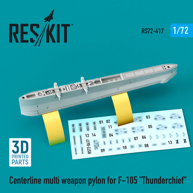 Centerline multi weapon Pylon for Republic F-105 Thunderchief (3D Printing) Scale 1:72 ResKit RS72-0417 for Aircraft Model Kit