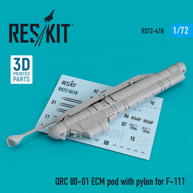 QRC 80-01 ECM pod with Pylon for F-111 (3D printing) Scale 1:72 ResKit RS72-0418 for Aircraft Model Kit