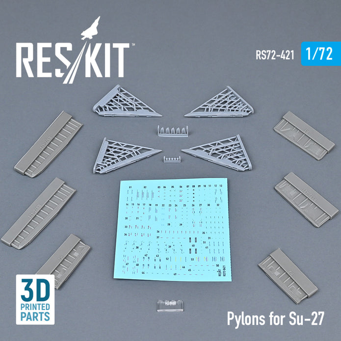 Pylons for Sukhoi Su-27 Scale 1:72 ResKit RS72-0421 for Aircraft Model Kit