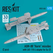 AGM-88 Harm Missiles with LAU-118 & adapter for Sukhoi Su-27 (2 pcs) Scale 1:72 ResKit RS72-0424