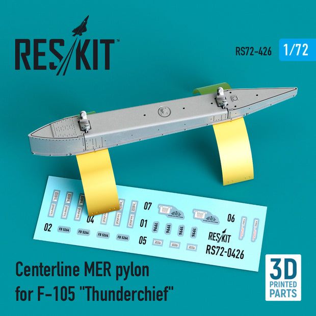 Centerline MER Pylon for Republic F-105 Thunderchief (3D Printing) Scale 1:72 ResKit RS72-0426 for Aircraft Model Kit
