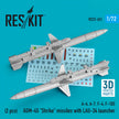AGM-45 Shrike Missiles with LAU-34 launcher (2 pcs) (A-4, A-7, F-4, F-105) (3D Printed) Scale 1:72 ResKit RS72-0451