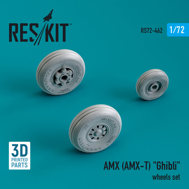 AMX (AMX-T) Ghibli Wheels set (3D Printed) Scale 1:72 ResKit RS72-0462 for Aircraft Model Kit