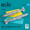 GBU-31 (V) 3/B Bombs U,S, Air Force (2 pcs) (B-1B, F-35, F-22, F-111C) (3D Printed) Scale 1:72 ResKit RS72-0465